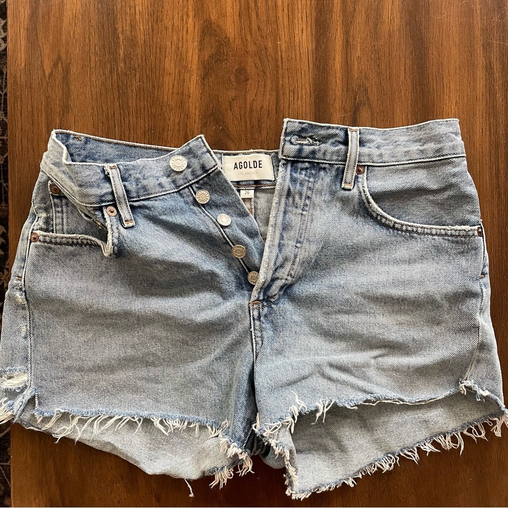 Agolde distressed cheeky shorts
